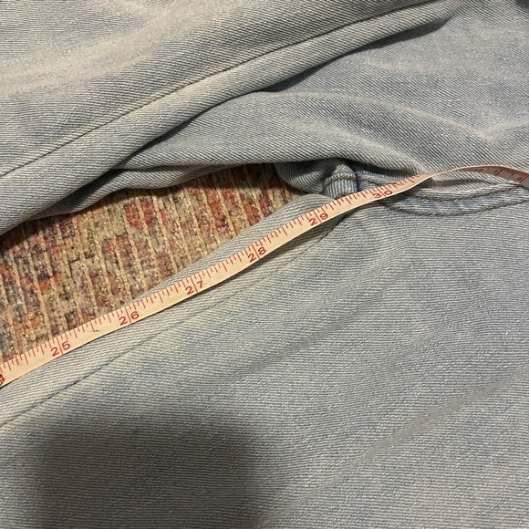 High waist wide leg flare denim jeans pants Raw Hem Valija light boho retro 90s - Picture 11 of 11